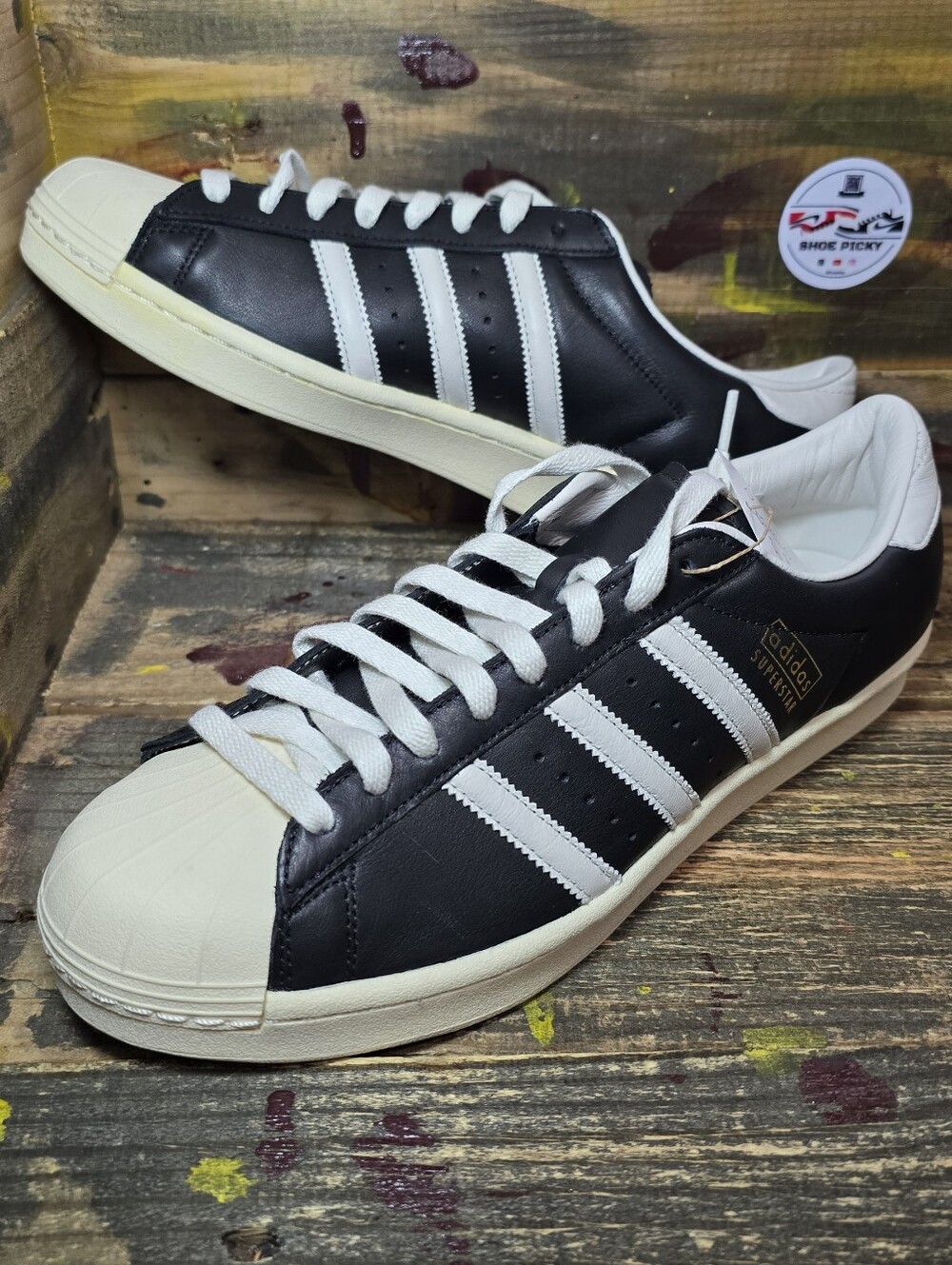 adidas Originals Superstar Vintage Made  Germany Core Black JI3139 Men Sz 10 New